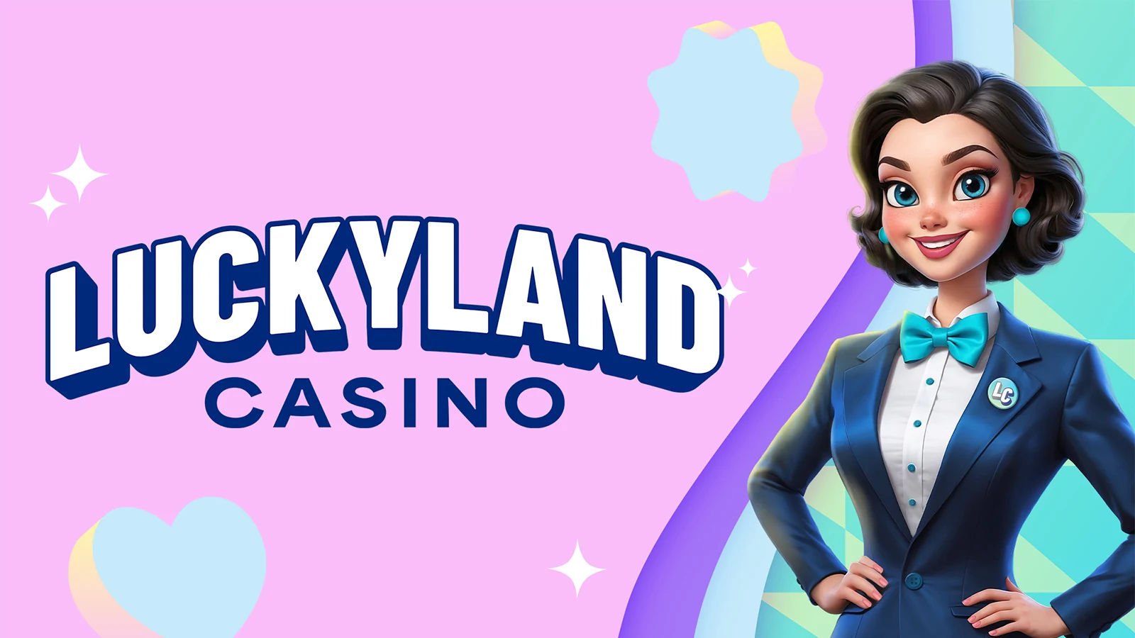 LuckyLand Casino — official press-release visual with brand mascot