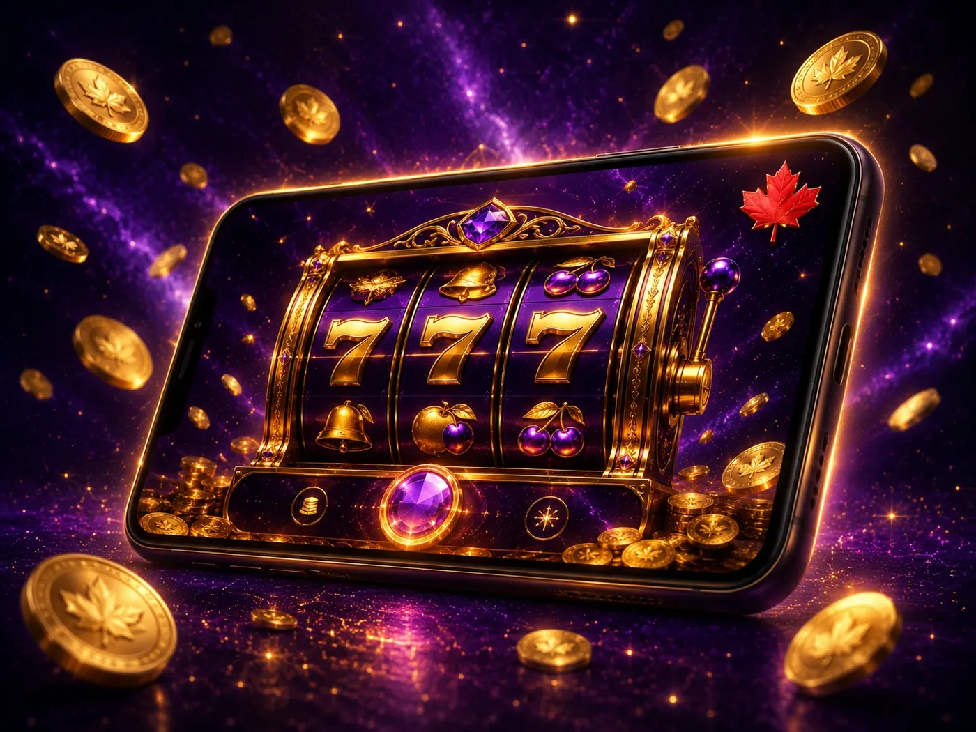 LuckyLand Slots mobile app — Android and iOS slot game interface on smartphone